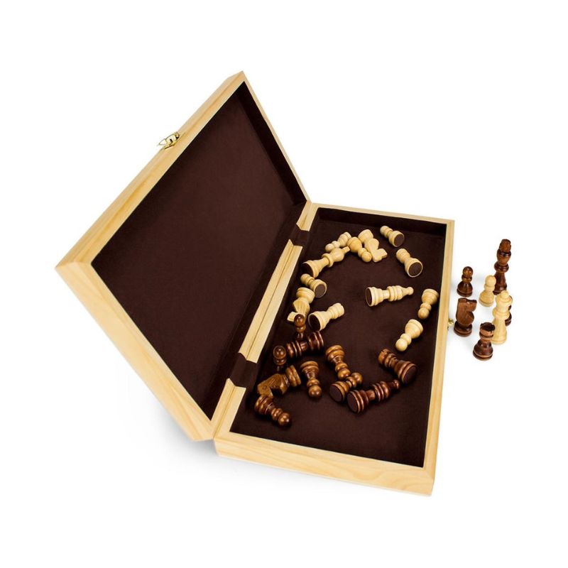 14in Natural Wooden Folding Chess Game With 4.jpg